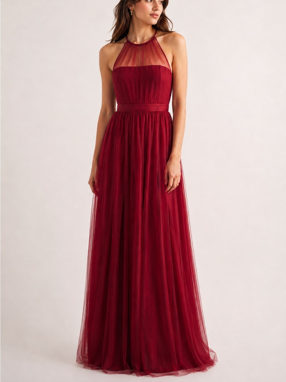 NWT Amsale Aliki Crimson Bridesmaid Dress Size 6